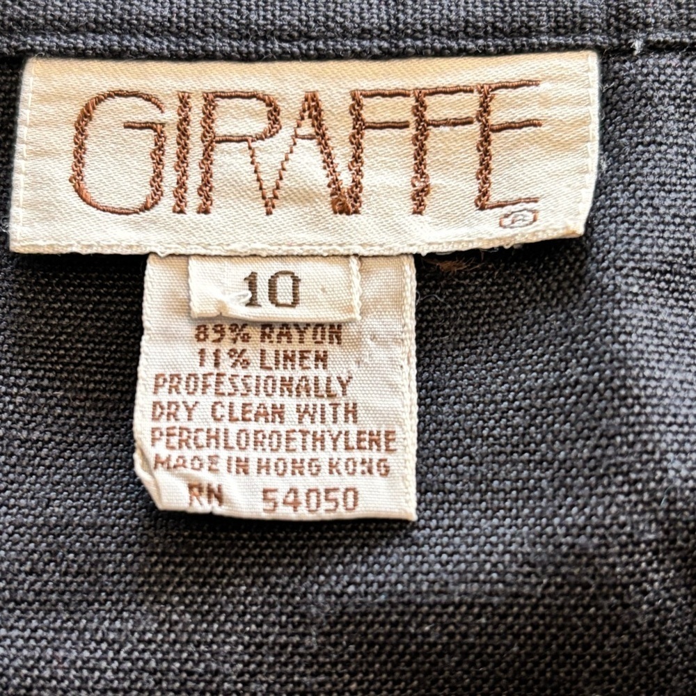 Giraffe Navy Rayon Linen Pleated Skirt - size 10​​ - Picture 7 of 7